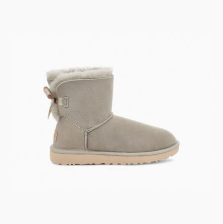 UGG Mini Bailey Bow II - Boots Dame - Grå (NO-F391)